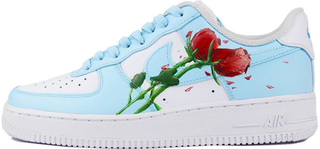 【定制球鞋】Nike Air Force 1 Low 空軍一號 暑期穿搭主題 噴繪 玫瑰元素 簡約風 低幫 板鞋 男款 白藍 Buy 【定制球鞋】Nike Air Force 1 Low 空軍一號 暑期穿搭主題 噴繪 玫瑰元素 簡約風 低幫 板鞋 男款 白藍