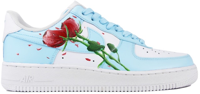 【定制球鞋】Nike Air Force 1 Low 空軍一號 暑期穿搭主題 噴繪 玫瑰元素 簡約風 低幫 板鞋 男款 白藍 Order 【定制球鞋】Nike Air Force 1 Low 空軍一號 暑期穿搭主題 噴繪 玫瑰元素 簡約風 低幫 板鞋 男款 白藍
