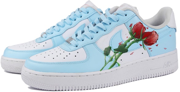 【定制球鞋】Nike Air Force 1 Low 空軍一號 暑期穿搭主題 噴繪 玫瑰元素 簡約風 低幫 板鞋 男款 白藍 Lookbook 【定制球鞋】Nike Air Force 1 Low 空軍一號 暑期穿搭主題 噴繪 玫瑰元素 簡約風 低幫 板鞋 男款 白藍