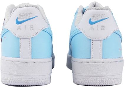 【定制球鞋】Nike Air Force 1 Low 空軍一號 暑期穿搭主題 噴繪 玫瑰元素 簡約風 低幫 板鞋 男款 白藍 Shop 【定制球鞋】Nike Air Force 1 Low 空軍一號 暑期穿搭主題 噴繪 玫瑰元素 簡約風 低幫 板鞋 男款 白藍