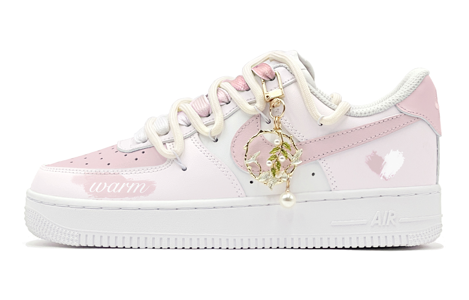 Buy [Sepatu Custom] Nike Air Force 1 Low 'Summertime Bellflower Pink-Putih' DH2920-111(TeamS-夏日风铃花女S-BOX)
