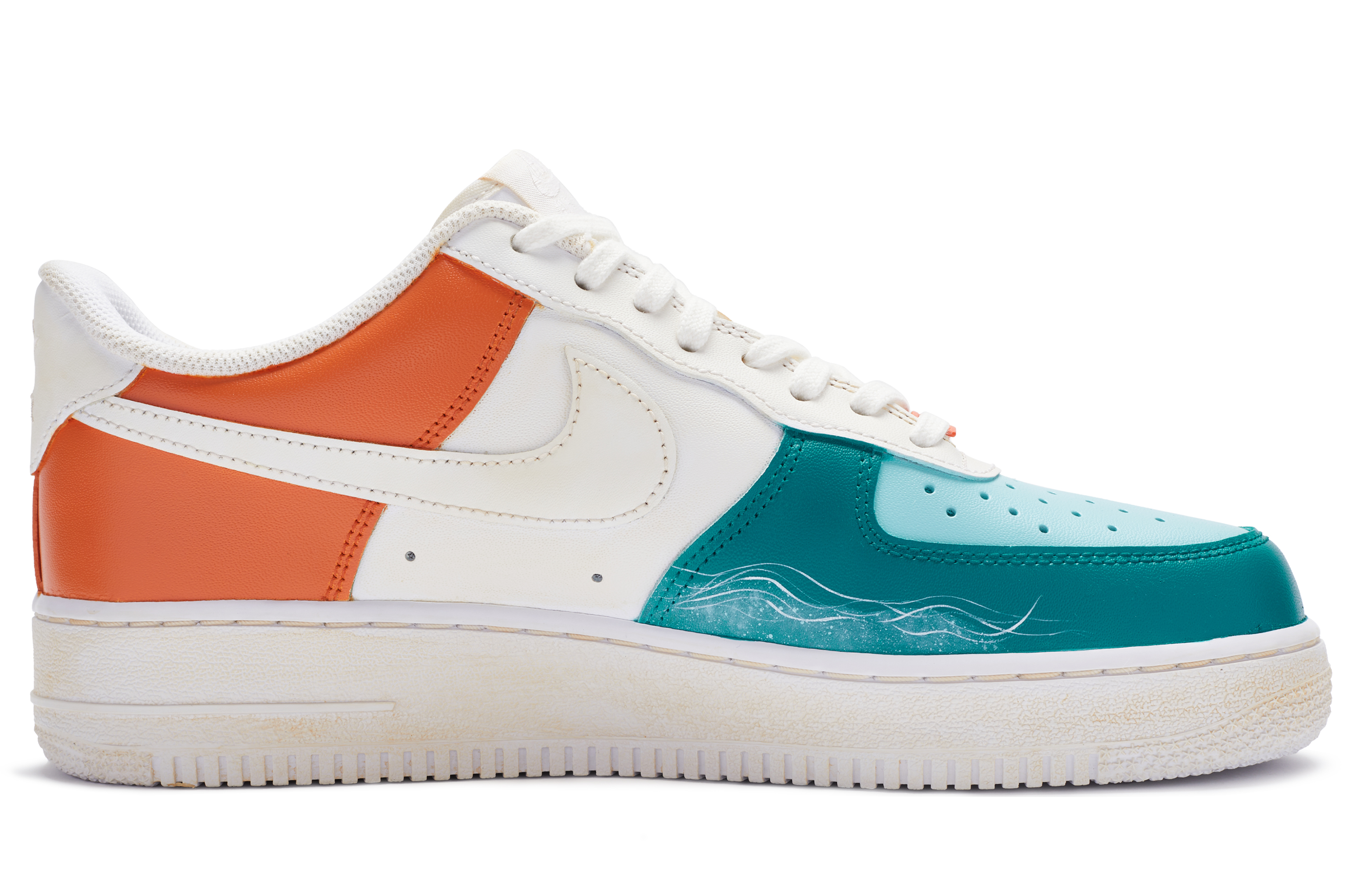 Order [定制鞋款] 耐克Air Force 1低帮'日落大道蓝白橙' CW2288-111(TeamR-男款日落大道S-BOX)