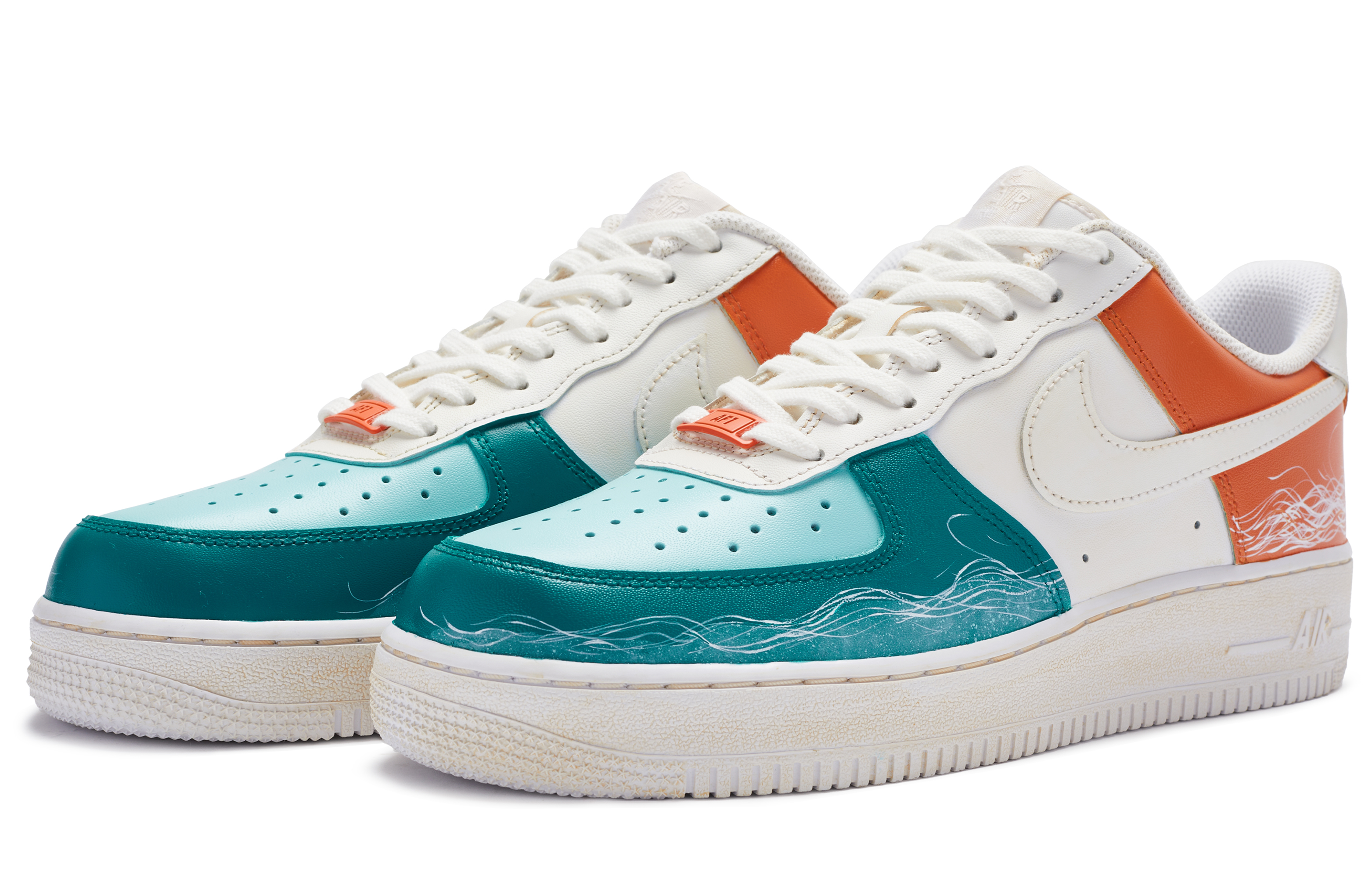 Lookbook [定制鞋款] 耐克Air Force 1低帮'日落大道蓝白橙' CW2288-111(TeamR-男款日落大道S-BOX)
