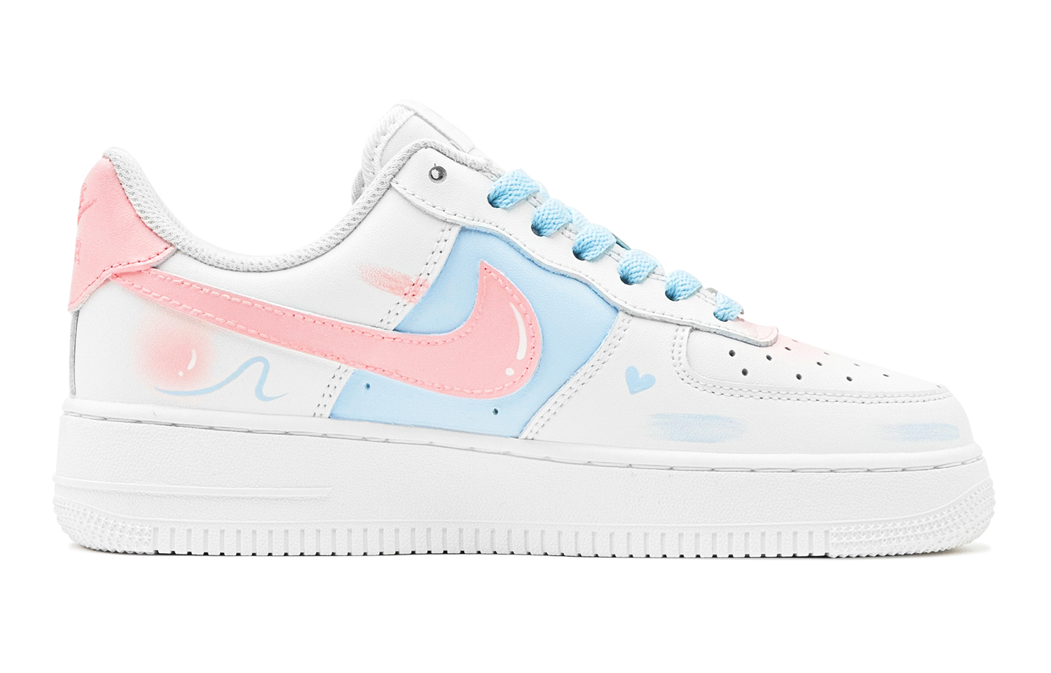Order [Zapatos Personalizados] Nike Air Force 1 Low 'Sweetheart Azul Rosa' DH2920-111(TeamS-粉蓝爱心女S-BOX)