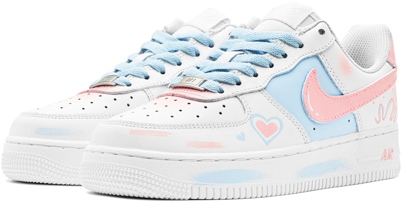 【定制球鞋】Nike Air Force 1 Low 空軍一號 甜蜜愛心 特殊鞋盒 休閒 低幫 板鞋 GS 藍粉 Lookbook 【定制球鞋】Nike Air Force 1 Low 空軍一號 甜蜜愛心 特殊鞋盒 休閒 低幫 板鞋 GS 藍粉