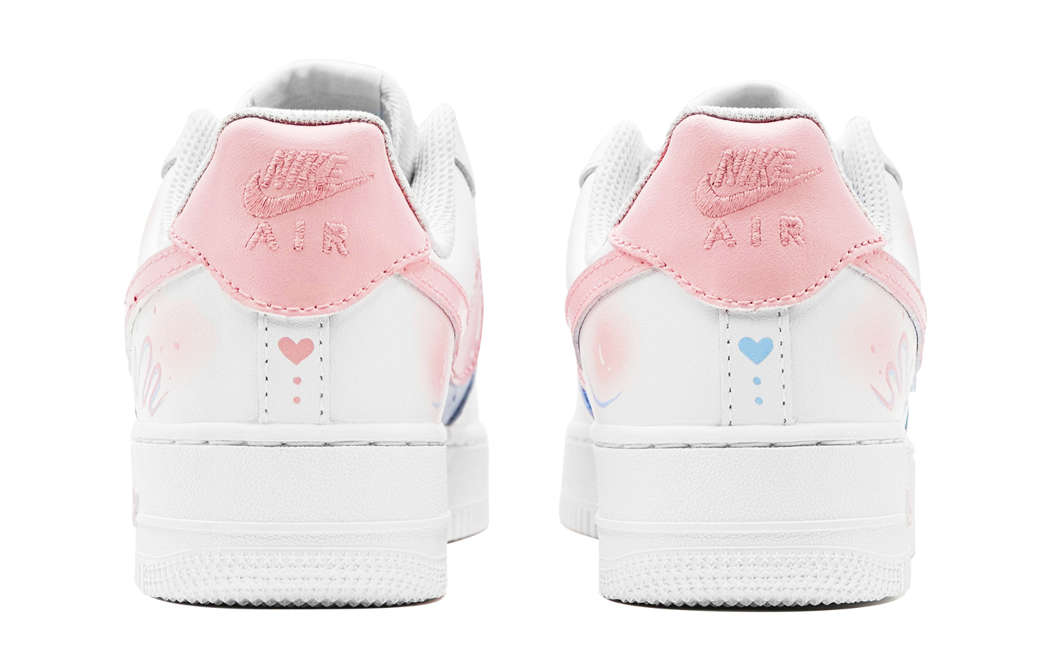 Shop [Zapatos Personalizados] Nike Air Force 1 Low 'Sweetheart Azul Rosa' DH2920-111(TeamS-粉蓝爱心女S-BOX)