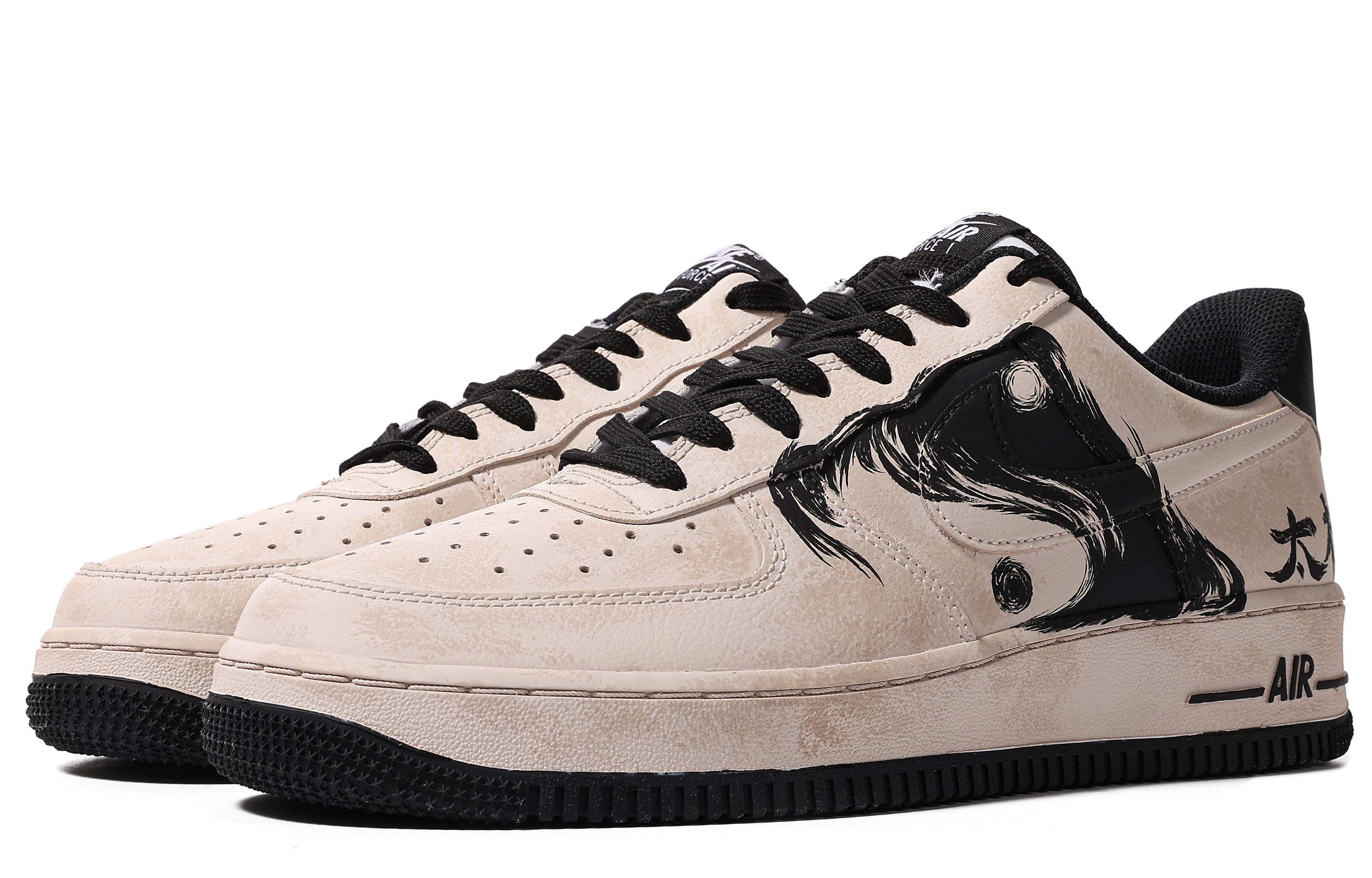 Lookbook 나이키 에어포스 1 로우 '태극 잉크 다이' (커스텀) DR9867-102(TeamM-男款太极S-BOX)