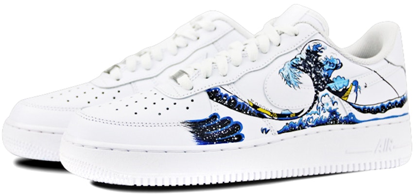 【客製化球鞋】 Nike Air Force 1 Low 07 空軍一號 浮世繪 神奈川衝浪里 海浪 塗鴉 藝術 手繪 噴繪 低幫 板鞋 男款 白藍 Lookbook 【客製化球鞋】 Nike Air Force 1 Low 07 空軍一號 浮世繪 神奈川衝浪里 海浪 塗鴉 藝術 手繪 噴繪 低幫 板鞋 男款 白藍