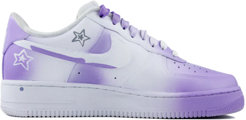 【定制球鞋】 Nike Air Force 1 Low 空軍一號 溫變紫星 新潮藝術 低幫 板鞋 男款 紫白 Lookbook 【定制球鞋】 Nike Air Force 1 Low 空軍一號 溫變紫星 新潮藝術 低幫 板鞋 男款 紫白