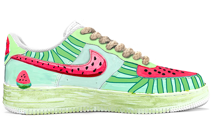 Order [Sneakers Kustom] Nike Air Force 1 Low 'Tiffany Hijau Semangka Beku' CW2288-111(TeamY-男款夏日西瓜蒂芙尼绿)