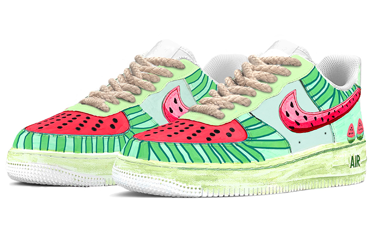 Lookbook [Sneakers Kustom] Nike Air Force 1 Low 'Tiffany Hijau Semangka Beku' CW2288-111(TeamY-男款夏日西瓜蒂芙尼绿)