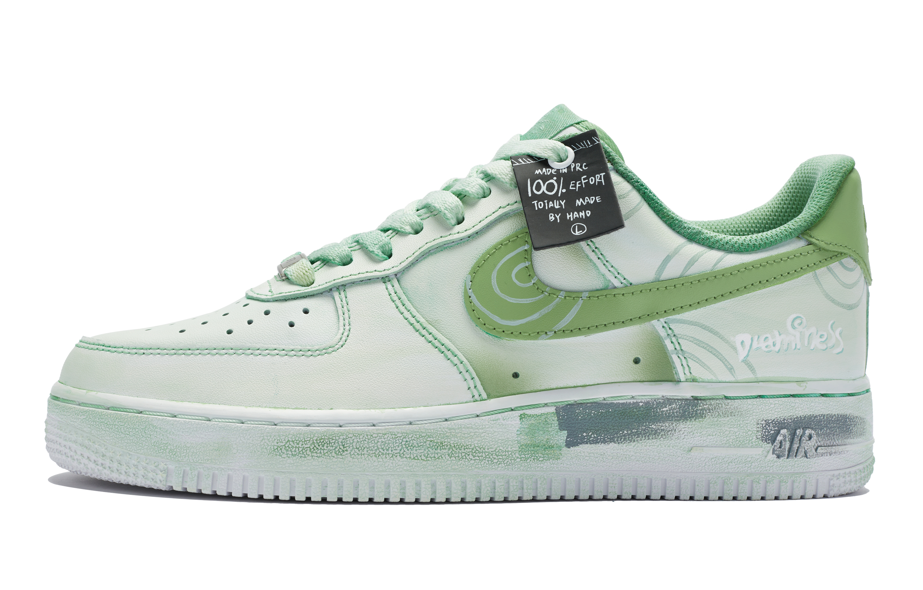 Buy 【訂製球鞋】Nike Air Force 1 Low 牛角尖 夢頻情緒色彩 極簡主義 清爽 防滑減震 低筒 板鞋 GS 綠白