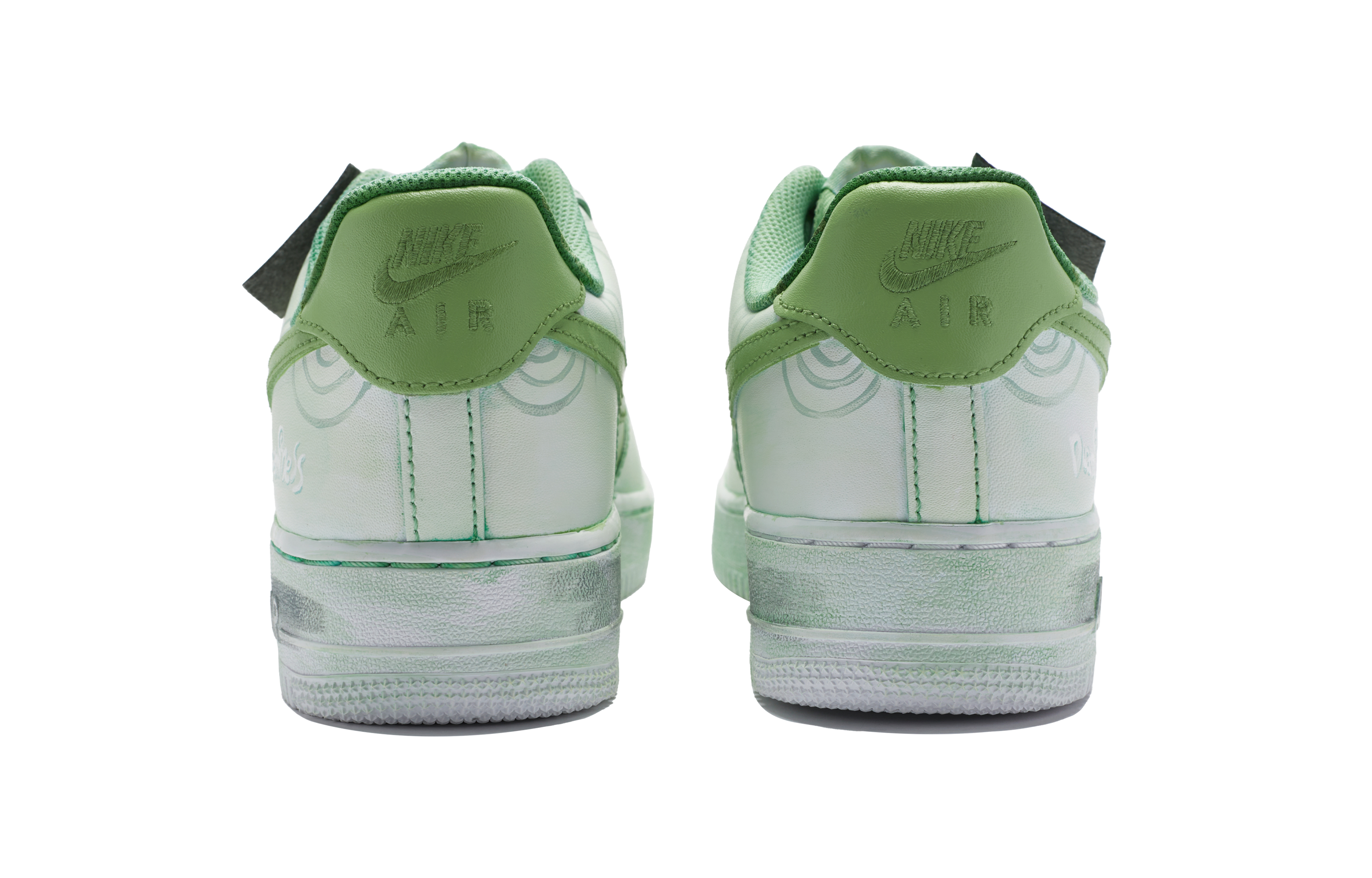 Shop 【訂製球鞋】Nike Air Force 1 Low 牛角尖 夢頻情緒色彩 極簡主義 清爽 防滑減震 低筒 板鞋 GS 綠白