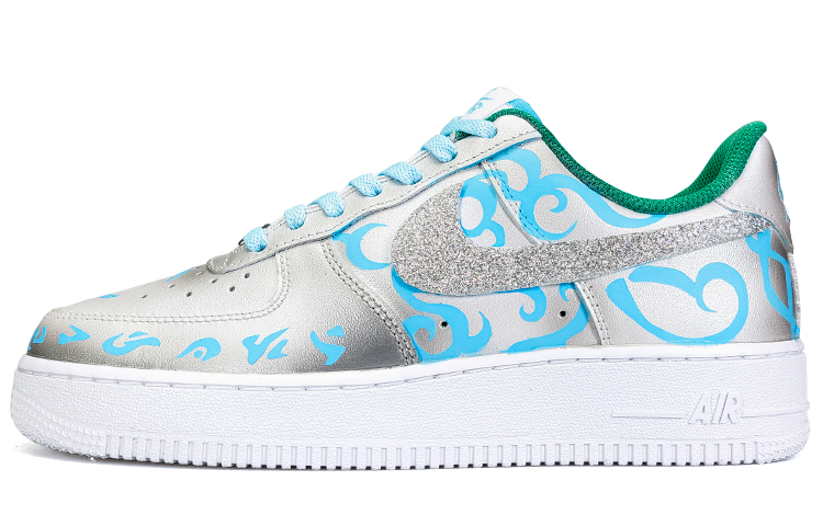 Buy 【訂製球鞋】 Nike Air Force 1 Low Tyrande 暗夜精靈 夜光 貼皮 珠光 低筒 板鞋 男款 白灰藍綠