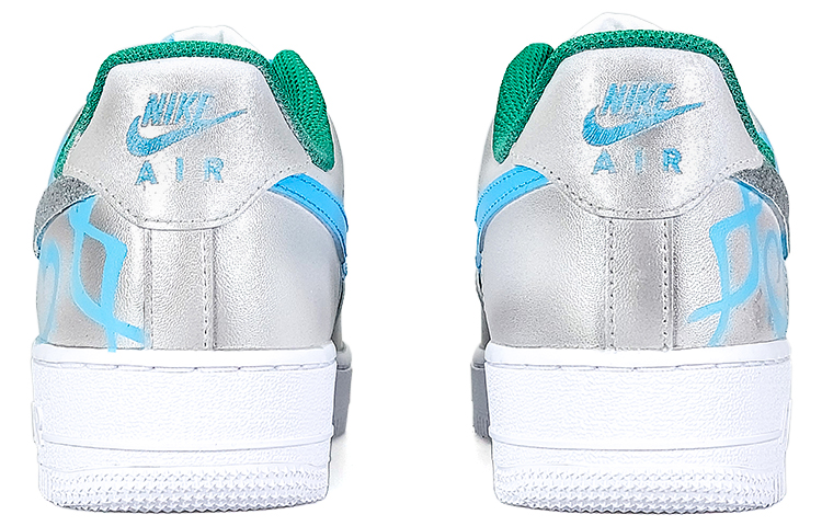 Shop 【訂製球鞋】 Nike Air Force 1 Low Tyrande 暗夜精靈 夜光 貼皮 珠光 低筒 板鞋 男款 白灰藍綠