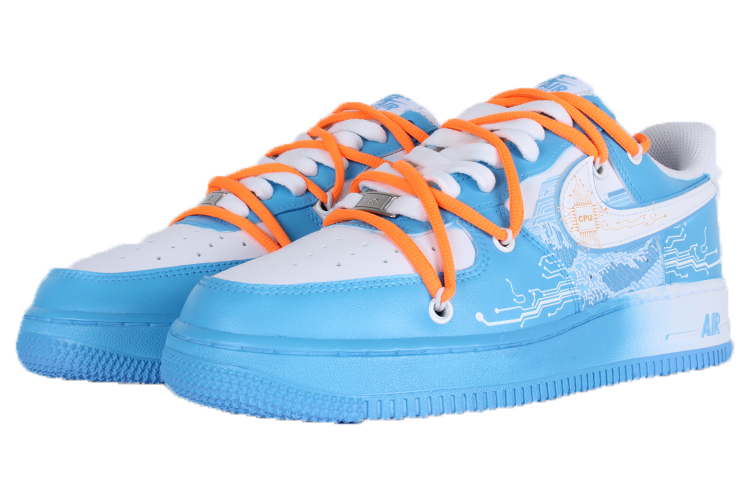 Shop [Kasut Kustom] Nike Air Force 1 Low 'University Blue - Beban CPU' DV0788-101(Team10-CPU过载中)