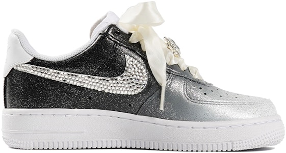 【定制球鞋】Nike Air Force 1 Low 空軍一號 情人節主題 婚鞋 滿天星 奢華 鑽石鉤 絲綢鞋帶 低幫 板鞋 男款 漸變黑銀色 Order 【定制球鞋】Nike Air Force 1 Low 空軍一號 情人節主題 婚鞋 滿天星 奢華 鑽石鉤 絲綢鞋帶 低幫 板鞋 男款 漸變黑銀色
