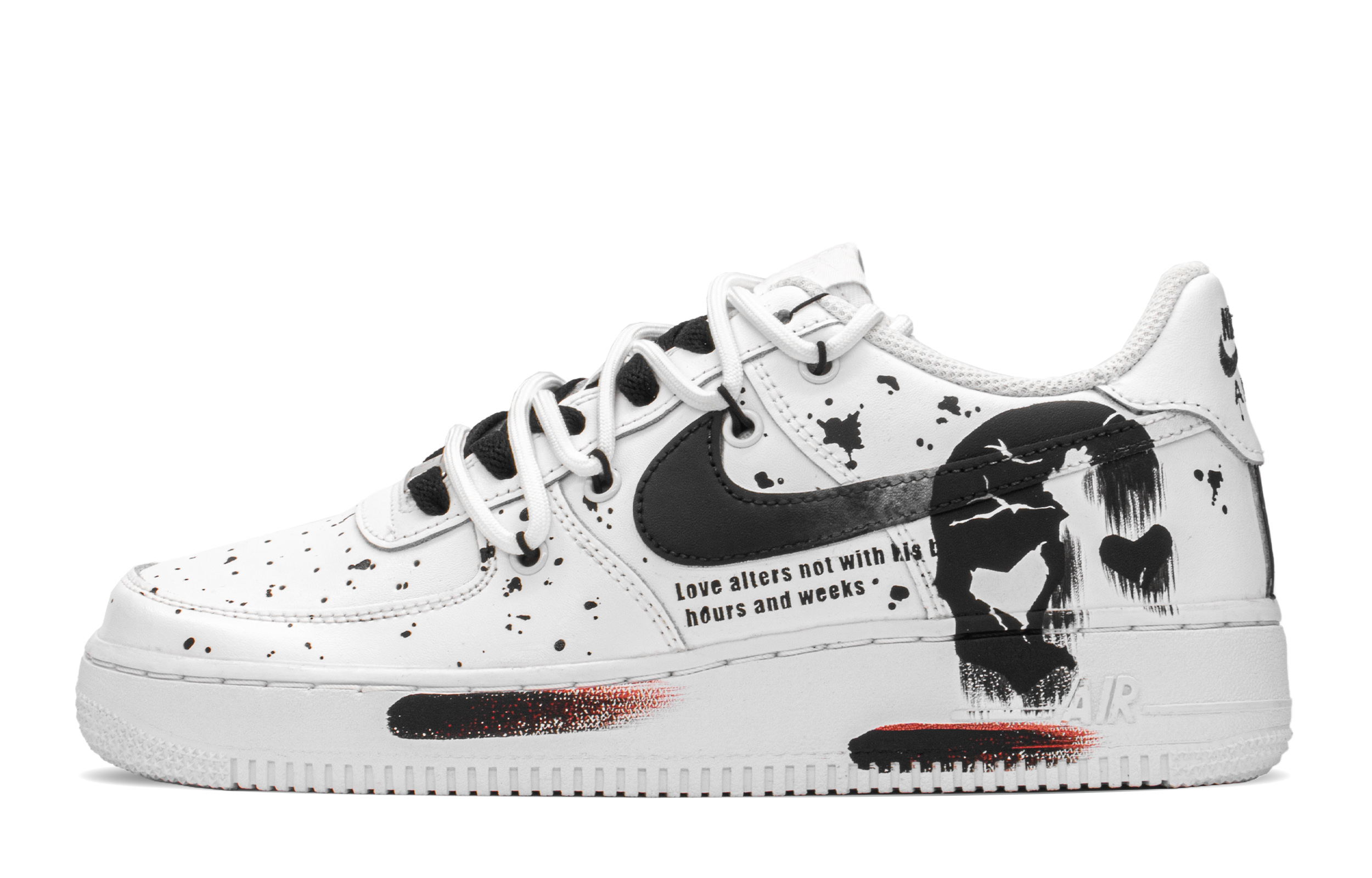 Order [Kasut Custom] Nike Air Force 1 Low 'Karya Cinta Graffiti Skull Kotak Khas' DH2920-111(TeamA-AF黑白骷髅女S-BOX)