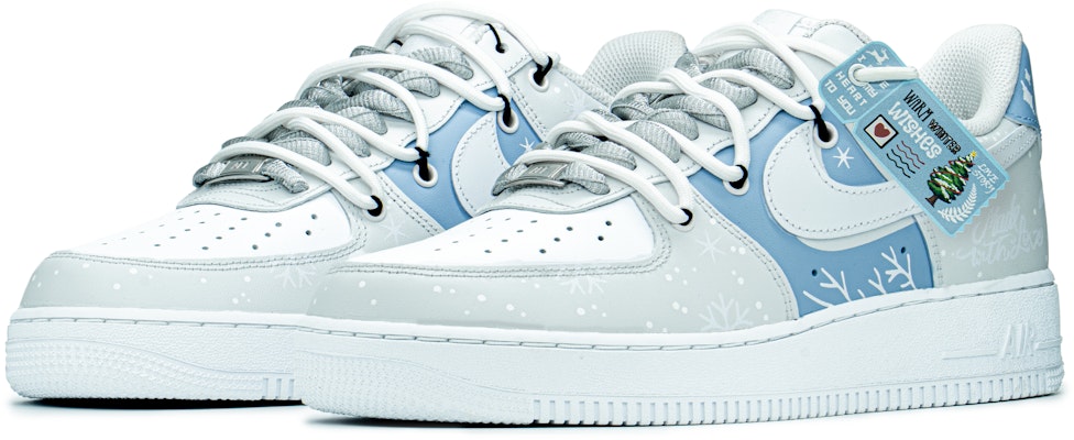 【訂製球鞋】Nike Air Force 1 Low 冰雪限定禮盒 情人節 愛情製造 解構 低幫 板鞋 GS 冰藍 Lookbook 【訂製球鞋】Nike Air Force 1 Low 冰雪限定禮盒 情人節 愛情製造 解構 低幫 板鞋 GS 冰藍