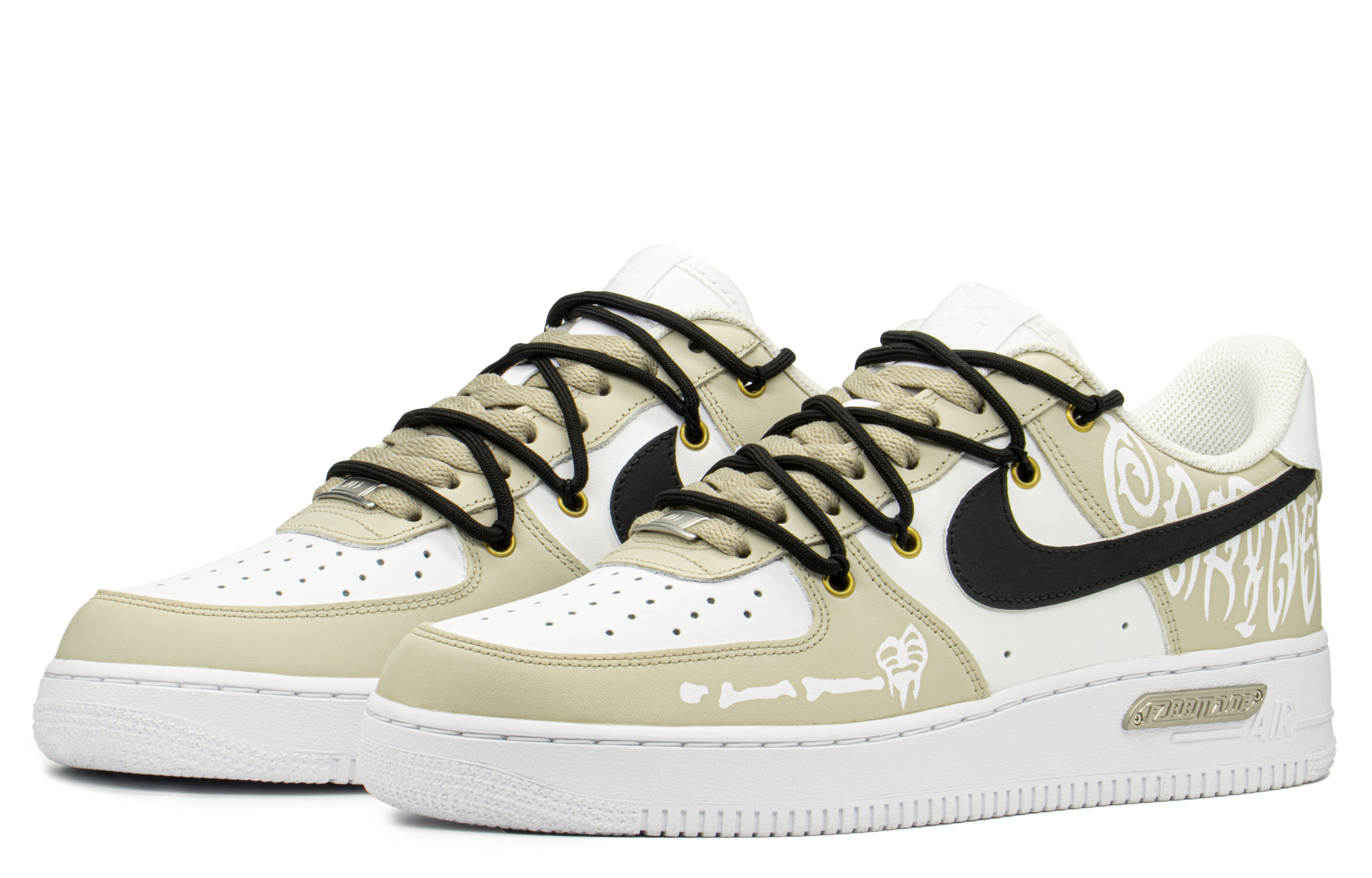 Lookbook [Sneakers Kustom] Nike Air Force 1 Low 'Valentine's Day Deconstructed Khaki-Hitam' CW2288-111(TeamA-AF灵魂伴侣)