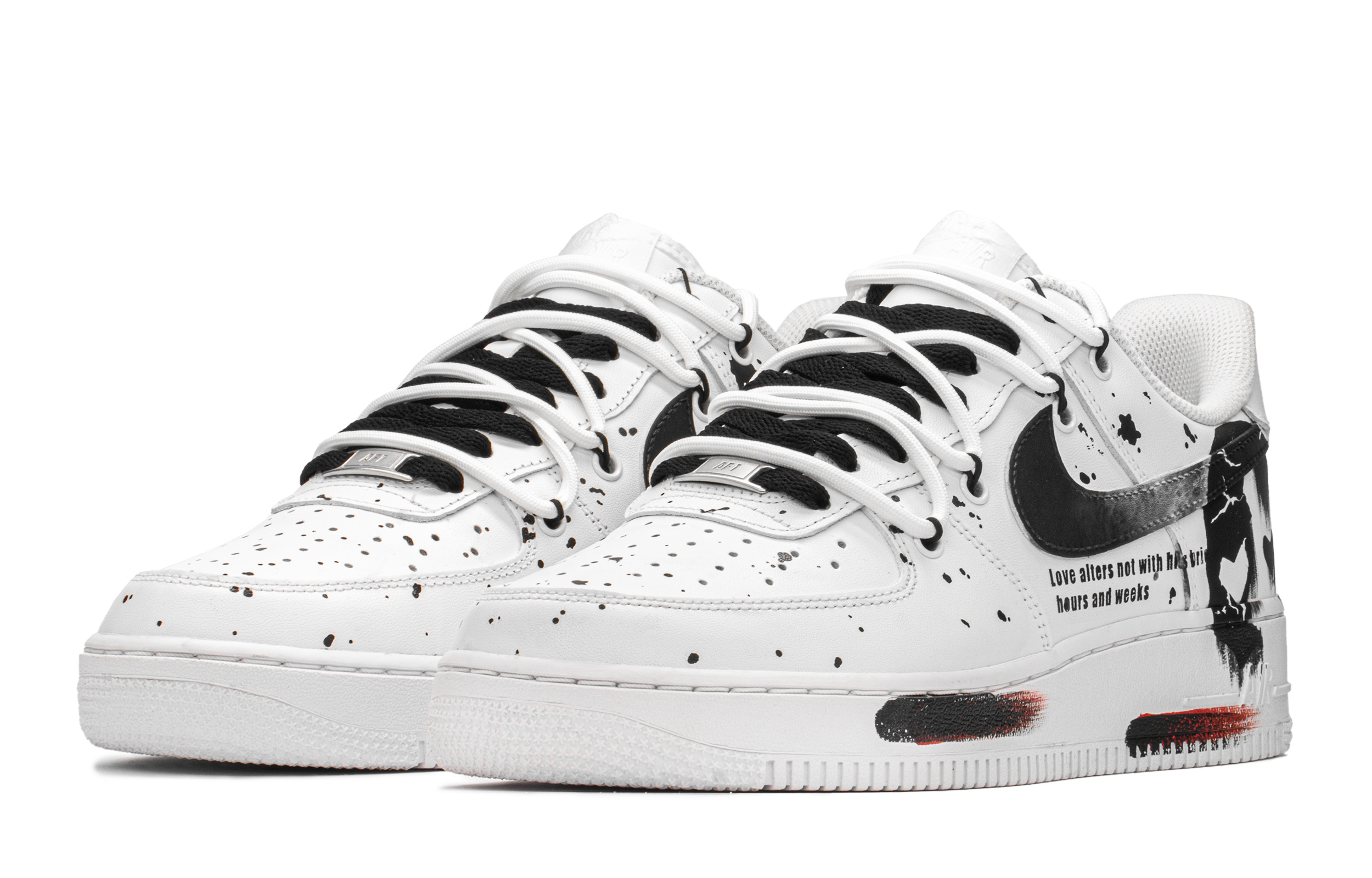 Lookbook [Kasut Custom] Nike Air Force 1 Low 'Karya Cinta Graffiti Skull Kotak Khas' DH2920-111(TeamA-AF黑白骷髅女S-BOX)