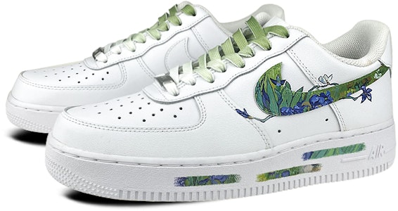 【定制球鞋】Nike Air Force 1 Low 07 空軍一號 梵高 鳶尾花 藝術 油畫 塗鴉 低幫 板鞋 男款 白藍綠 Lookbook 【定制球鞋】Nike Air Force 1 Low 07 空軍一號 梵高 鳶尾花 藝術 油畫 塗鴉 低幫 板鞋 男款 白藍綠