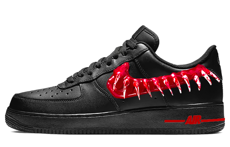 Buy [Nike Kasut Tersuai] Air Force 1 Low 'Venom Bloodfang 2.0 Hitam Merah' 315122-001-(TeamY-男款血牙2.0)