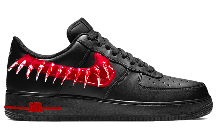 Shop [Nike Kasut Tersuai] Air Force 1 Low 'Venom Bloodfang 2.0 Hitam Merah' 315122-001-(TeamY-男款血牙2.0)