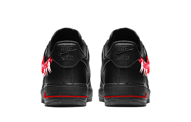 Details for [Nike Kasut Tersuai] Air Force 1 Low 'Venom Bloodfang 2.0 Hitam Merah' 315122-001-(TeamY-男款血牙2.0)