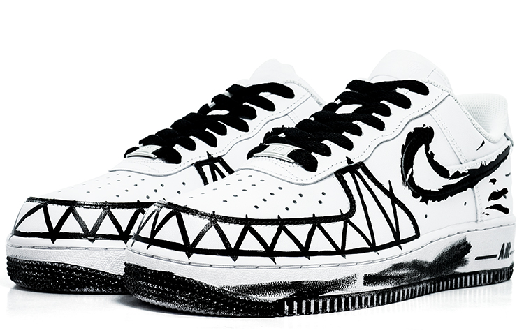 Lookbook カスタム Nike Air Force 1 Low "ヴェノム" (黒白) CW2288-111(Team肆-空军反毒液)