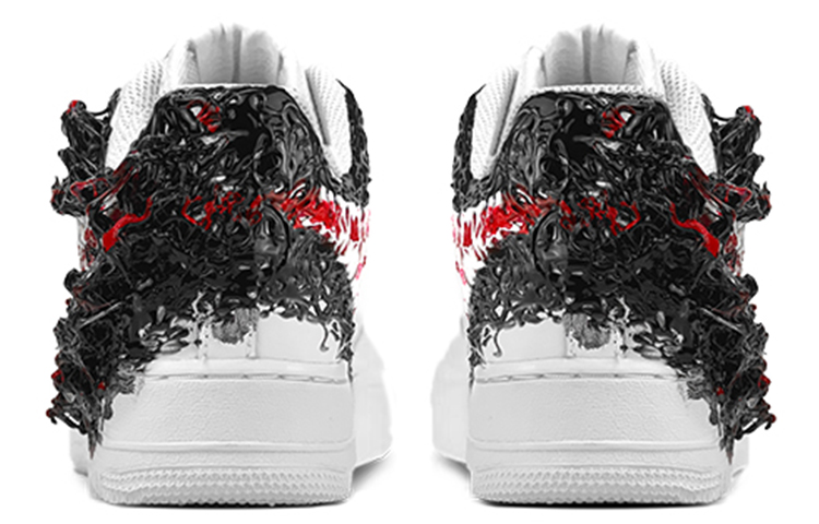 Shop [Kasut Custom] Nike Air Force 1 Low 'Venom vs Cthulhu - Gaya Komik' CW2288-111(TeamY-男款漫威超级英雄毒液黑红)