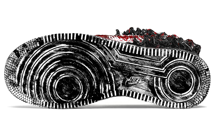 Purchase [Kasut Custom] Nike Air Force 1 Low 'Venom vs Cthulhu - Gaya Komik' CW2288-111(TeamY-男款漫威超级英雄毒液黑红)