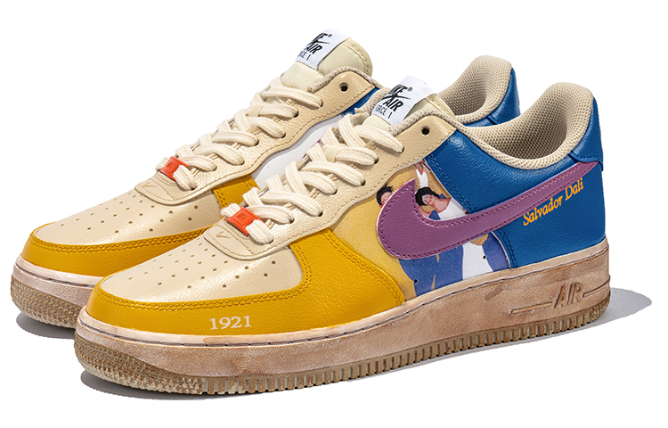 Lookbook Zapatillas Nike Air Force 1 Low 'Pintura al Óleo Vintage Blanco-Amarillo' DZ2771-121(TeamB-人物油画)