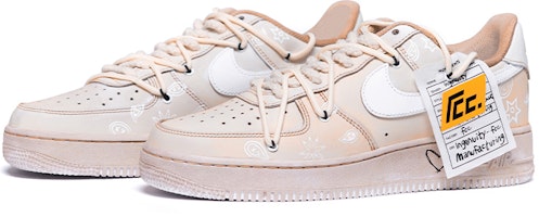 【定制球鞋】Nike Air Force 1 Low 7 空軍一號 簡約 復古腰果花 氧化 做舊 高街 低幫 板鞋 男款 粉白 Lookbook 【定制球鞋】Nike Air Force 1 Low 7 空軍一號 簡約 復古腰果花 氧化 做舊 高街 低幫 板鞋 男款 粉白