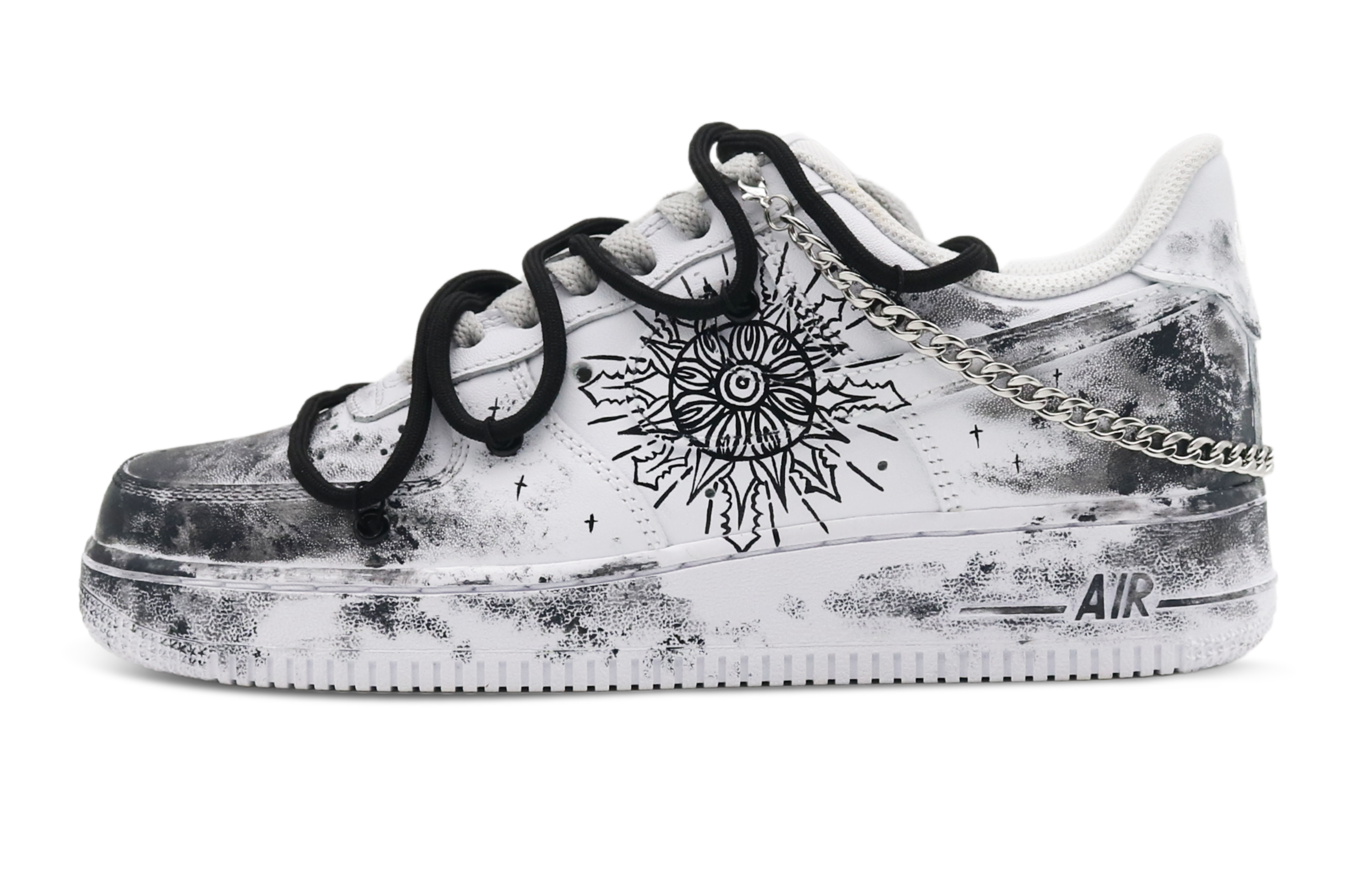 Buy Nike AF1 ロー "バーチャルリアリズム ソーラートーテム" (カスタム) CW2288-111(Team8-男款虚实主义灰白)