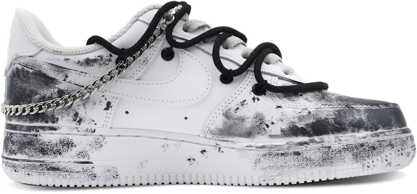 【定制球鞋】Nike Air Force 1 Low 空軍一號 虛實主義 太陽圖騰 解構 潑墨暈染 低幫 板鞋 男款 灰白 Order 【定制球鞋】Nike Air Force 1 Low 空軍一號 虛實主義 太陽圖騰 解構 潑墨暈染 低幫 板鞋 男款 灰白