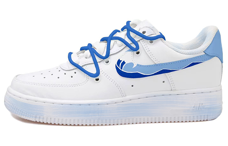 Buy 나이키 에어포스 1 로우 '웨이브 해체 화이트-블루' (커스텀) CW2288-111(Team拾玖-男款海浪QD)