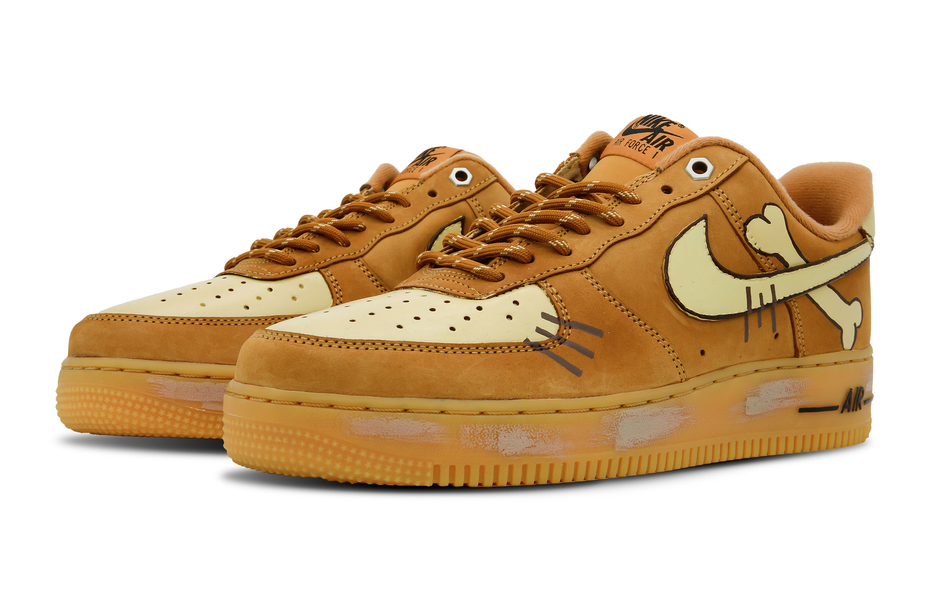 Shop [Zapatillas Personalizadas] Nike Air Force 1 Low 'Wheat Cute' CJ9179-200(Team92-男女同款卡拉卡)