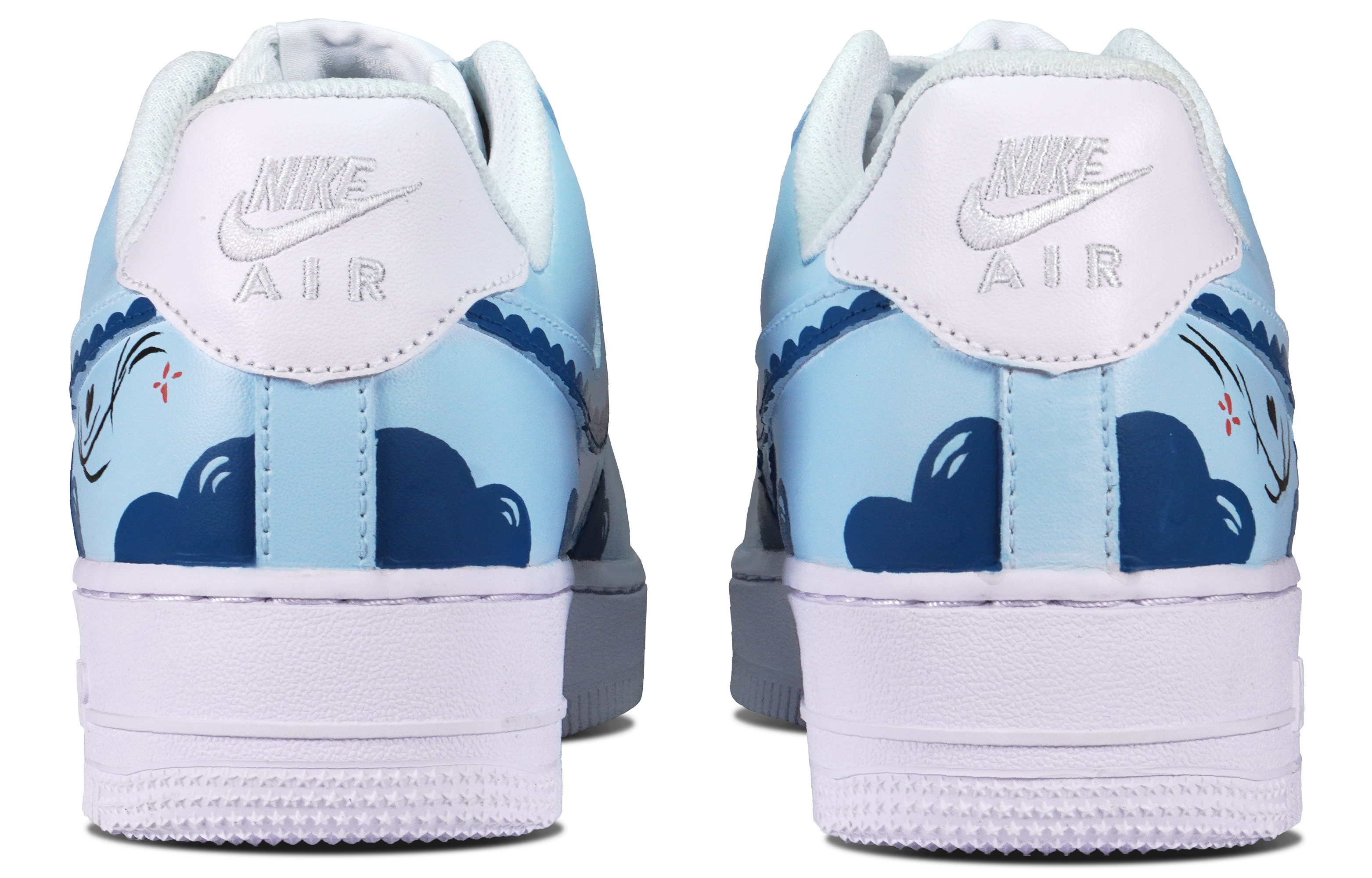 Shop [定制鞋款] 耐克空军1代低帮 '白蓝爱好者' CW2288-111(Team84-奶蓝恋人男款)