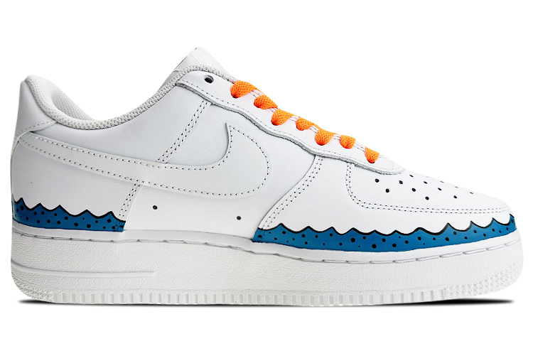 Order [Kasut Custom] Nike Air Force 1 Low 'Putih-Biru Pop Wave' CW2288-111(Team叁-男款波普踏浪S-BOX)