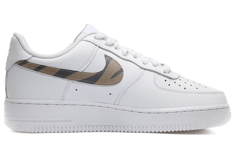 Order Zapatillas Nike Air Force 1 Low 'Blanco-Marrón Rayas Tigre Swoosh' CW2288-111(Team10-潮流萌虎男纯白QD)
