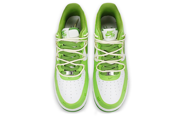 Shop [カスタムシューズ] ナイキ エアフォース 1 ロー「ホワイト-グリーン デコンストラクテッド」 DH7561-105(TeamF-男款青草小羊)
