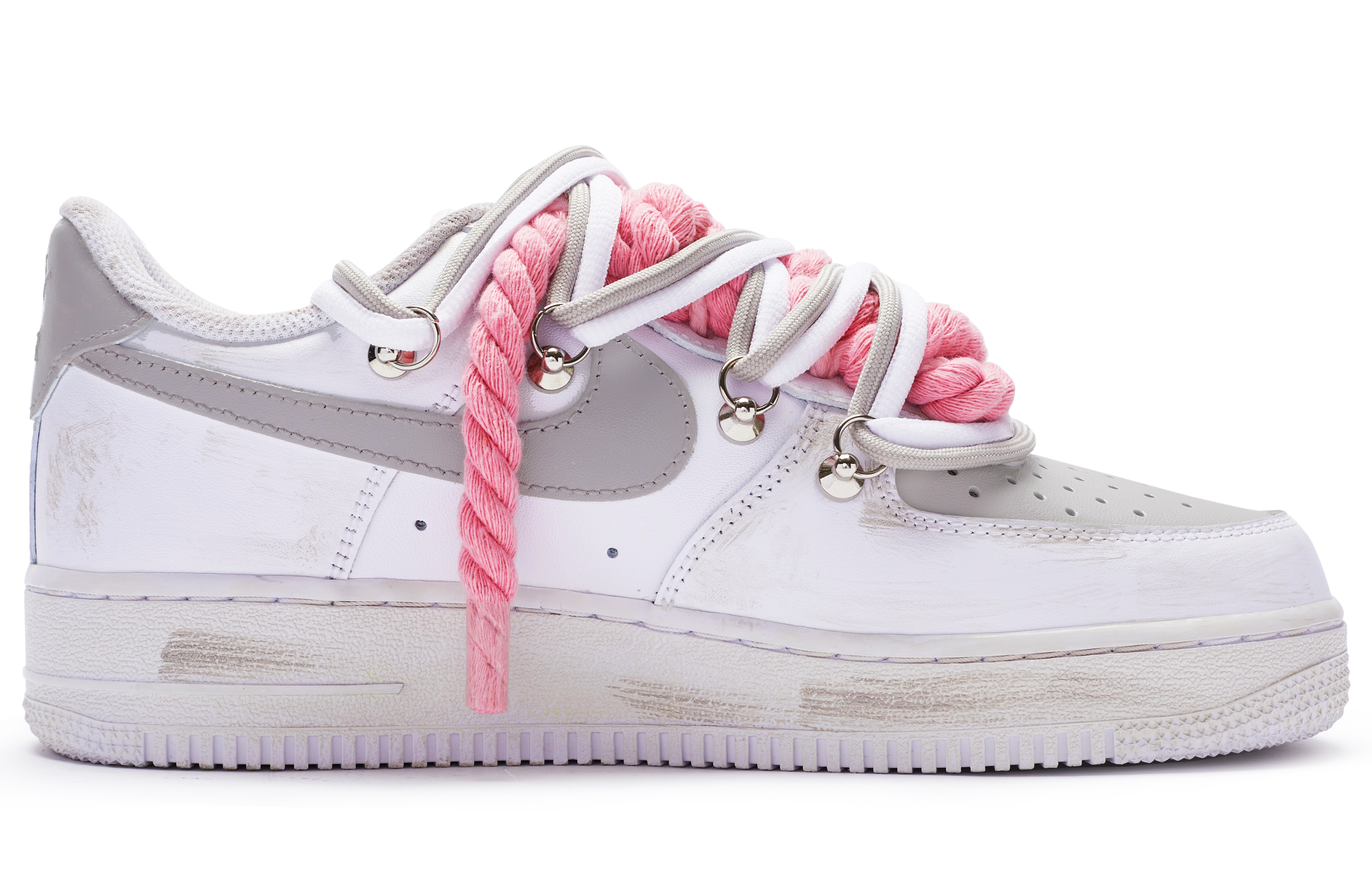 Order 【定制球鞋】 Nike Air Force 1 Low 07 空軍一號 T10 特殊鞋盒 雙鞋帶 低筒 板鞋 男款 白灰