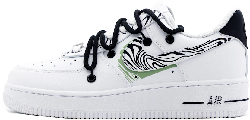 【訂製球鞋】Nike Air Force 1 Low 簡約 摩爾紋 條紋 斑馬 低筒 球鞋 男款 白黑 Buy 【訂製球鞋】Nike Air Force 1 Low 簡約 摩爾紋 條紋 斑馬 低筒 球鞋 男款 白黑