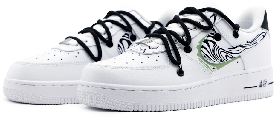 【訂製球鞋】Nike Air Force 1 Low 簡約 摩爾紋 條紋 斑馬 低筒 球鞋 男款 白黑 Lookbook 【訂製球鞋】Nike Air Force 1 Low 簡約 摩爾紋 條紋 斑馬 低筒 球鞋 男款 白黑