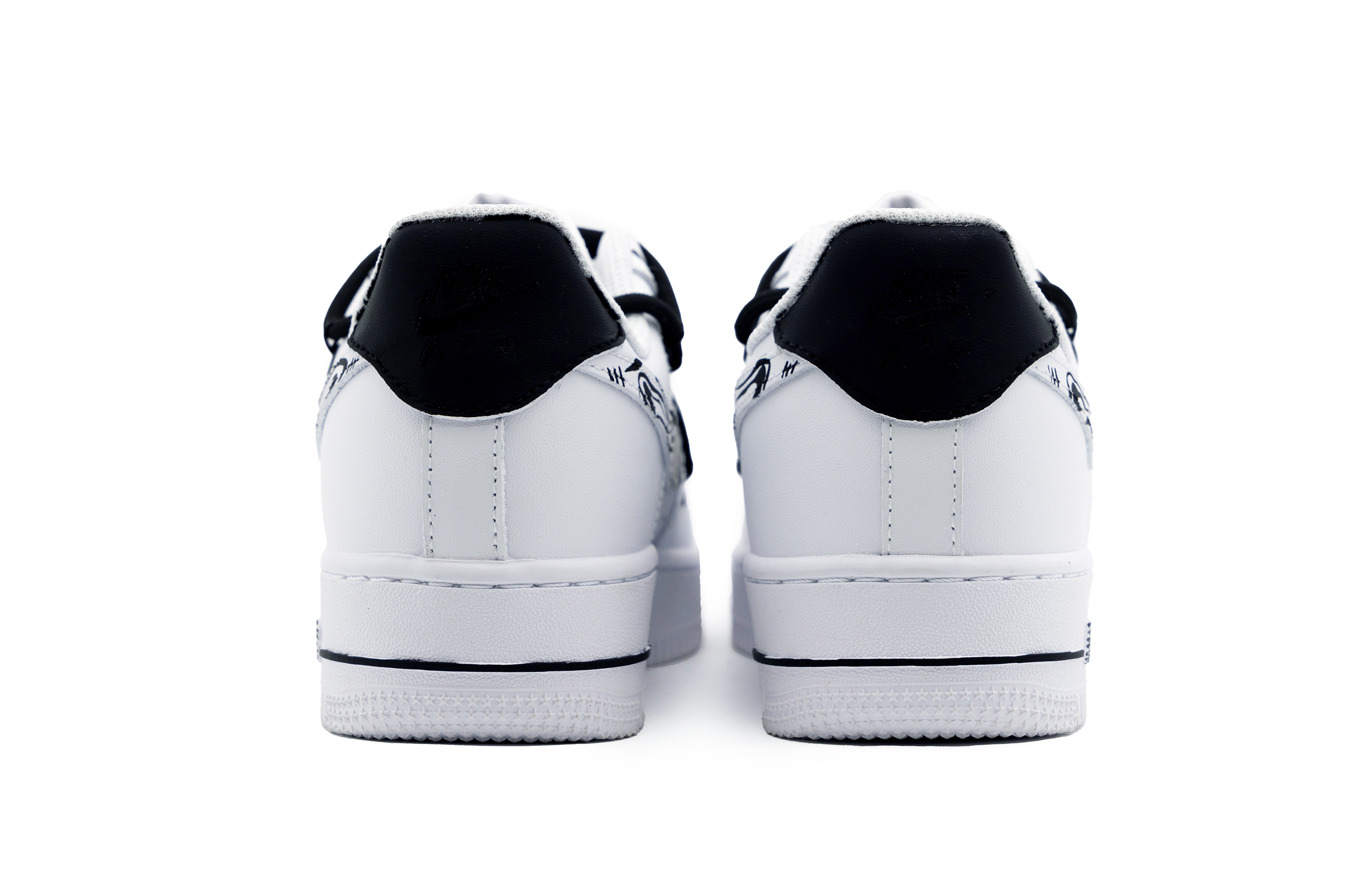 Shop 【訂製球鞋】Nike Air Force 1 Low 簡約 摩爾紋 條紋 斑馬 低筒 球鞋 男款 白黑