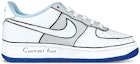 Order 【客製化球鞋】 Nike Air Force 1 Low 二次元線條 個性塗鴉 位置結構 低筒 板鞋 GS 白藍
