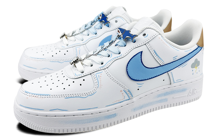 Lookbook [定制鞋款] 耐克空军1号低帮 '白蓝涂鸦' DH2920-111(Team叁-女款雨天QD)