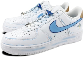 【定制球鞋】Nike Air Force 1 Low 塗鴉 掛件 低幫 板鞋 GS 白藍 Lookbook 【定制球鞋】Nike Air Force 1 Low 塗鴉 掛件 低幫 板鞋 GS 白藍