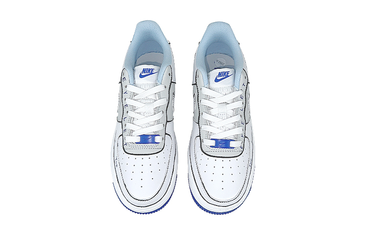 Shop [Kasut Ghazal] Nike Air Force 1 Rendah 'Putih Biru Grafiti' FB1844-111(Team47-女款位置结构)